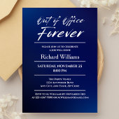 Blue モダン Out of Officeをテーマにした退職パーティー 招待状