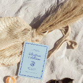 Blue モダン Shell地中海の日付の保存 招待状