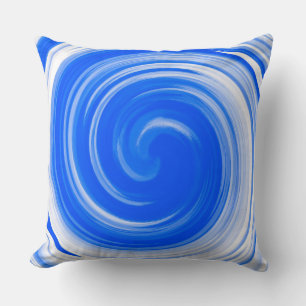 Blue モダン Swirl抽象芸術アート クッション