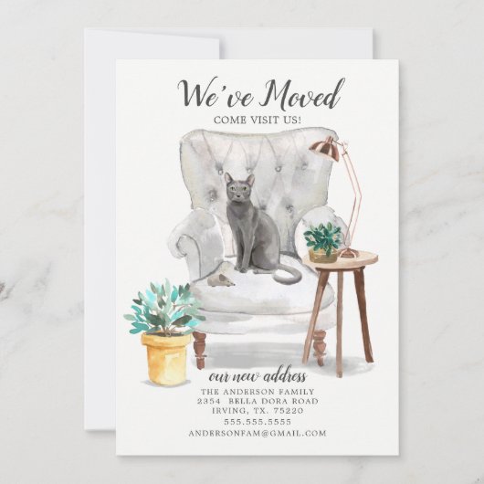 Blue ロシアの Catの発表 案内状 (正面)