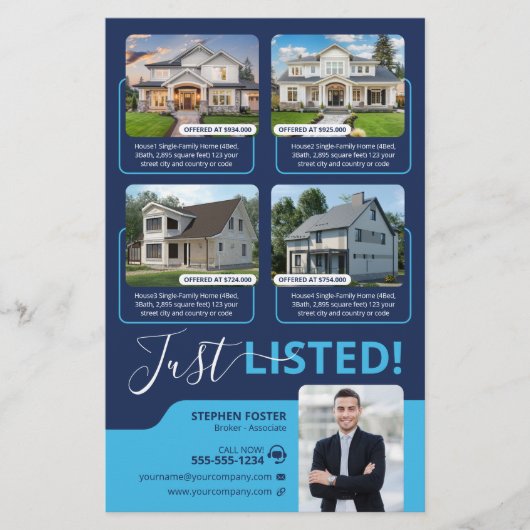 Blue 実在 Estate Agentのプロパティ一覧ブローカー チラシ (正面)