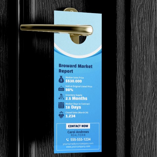 Blue 実在 Estate Marketレポート不動産仲介業者&ブローカー ドアノブサイン