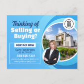 Blue 実在 Estate Marketレポート不動産仲介業者&ブローカー ポストカード (正面)