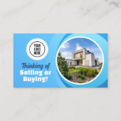 Blue 実在 Estate Marketレポート不動産仲介業者&ブローカー 名刺 (正面)
