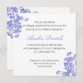 Blue 忘れ-me-not葬儀案内カード 招待状 (正面/裏面)