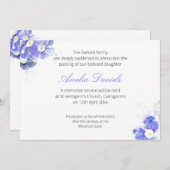 Blue 忘れ-me-not葬儀案内カード 招待状 (正面/裏面)