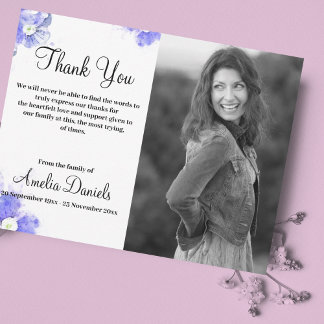 Blue 忘れ-Me-Not Inメモリサンキューカード 招待状