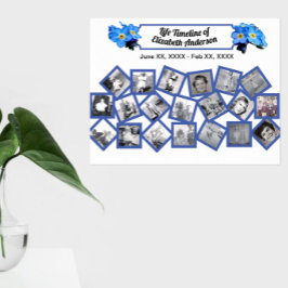 Blue 忘れ Me Notsタイムライン写真コラージュ ポスター