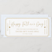 Blue 淡い色の Happy Father's Dayギフト券カード 招待状 (正面/裏面)