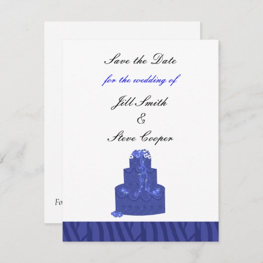 Blue 王室の結婚's Cake Save the Date セーブザデート (正面/裏面)