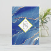 *~ BLUE 王室の AR66 QR + RSVP Agate結婚's 招待状 (スタンド正面)