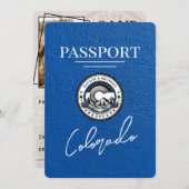 Blue 王室の Colorado Passport日付の保存 セーブザデート (正面/裏面)