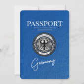 Blue 王室の Germany Passport日付の保存 セーブザデート (正面)