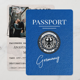 Blue 王室の Germany Passport日付の保存 セーブザデート