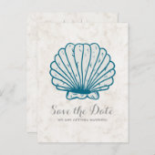 Blue 王室の Seashell日素朴付ポストカードの保存 案内ポストカード (正面/裏面)
