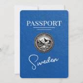 Blue 王室の Sweden Passport日付の保存 セーブザデート (正面)