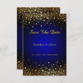 Blue 王室の Weding日付の招待写真を保存します  セーブザデート (正面/裏面)