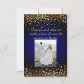 Blue 王室の Weding日付の招待写真を保存します  セーブザデート (裏面)