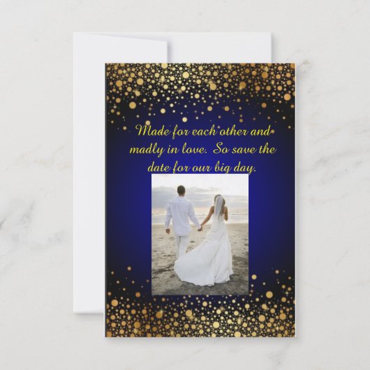 Blue 王室の Weding日付の招待写真を保存します  セーブザデート