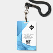 Blue | 病院医療従事者IDカード バッジ (裏面（ネックストラップ付）)