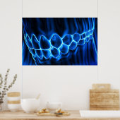 Blue 白熱［赤熱］光を放つ Teeth Bite & Gums歯医者ポスター ポスター (キッチン)