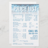 Blue 白熱［赤熱］光を放つ Titesスマイル歯医者の価格表 便箋 (正面/裏面)