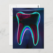Blue 白熱［赤熱］光を放つ Tooth歯科芸術はがき ポストカード (正面/裏面)