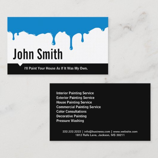 Blue 絵を描 Drillingのサービス絵を描・ビジネス・カード 名刺 (正面/裏面)