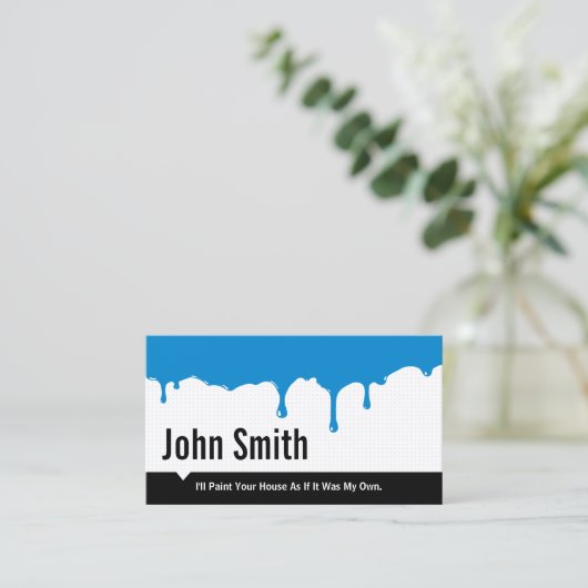 Blue 絵を描 Drillingのサービス絵を描・ビジネス・カード 名刺 (スタンド正面)