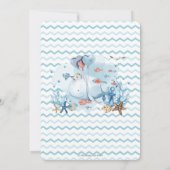 Blue 航海の Whale Ahoy男の子の赤ちゃんシャワー 招待状 (裏面)