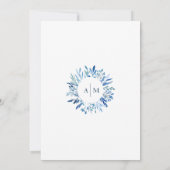 Blue 離れ  Bride or Groomゲームの編集可能なモノグラム 招待状 (裏面)