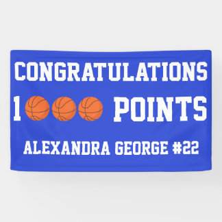 Blue 1000 Basketball Career Points Scorer Player 横断幕