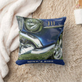 Blue 1957 Chevy, Name or Message, Your Photo クッション (ブランケット)