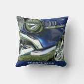 Blue 1957 Chevy, Name or Message, Your Photo クッション (裏面)