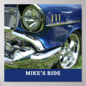 Blue 1957 Chevy, Name or Message, Your Photo ポスター (正面)