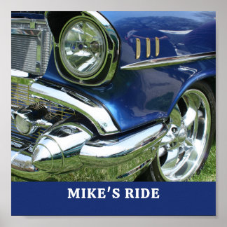 Blue 1957 Chevy, Name or Message, Your Photo ポスター