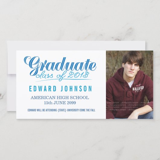 Blue 2013卒業発表フォトカード 案内状 (正面)