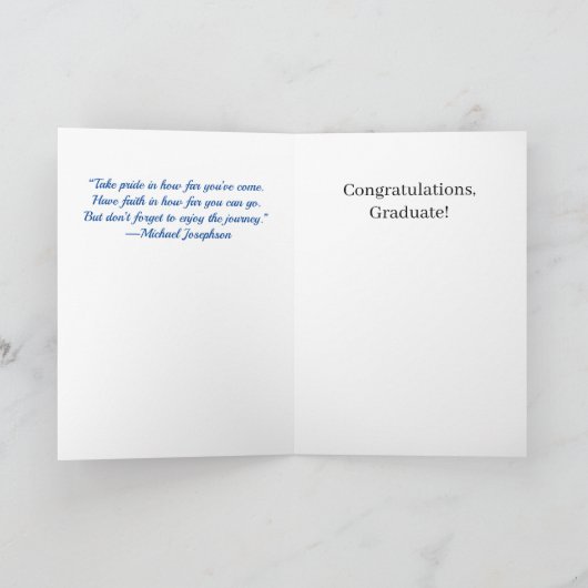 Blue 2022おめでとうございます、卒業カード – 男性 カード (内部)