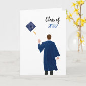 Blue 2022おめでとうございます、卒業カード – 男性 カード (黄色い花)