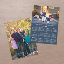 Blue 2026カレンダー2カスタム枚の写真ハッピーニューイヤー