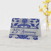 Blue 25th Anniversaryビジネスグリーティング カード (黄色い花)