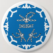 Blue, 3rd Eye Chakra "Insight" Dragonfly White BG 缶バッジ (正面)