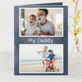 Blue 4 Photo Father's Day Card From Amazing Son カード (黄色い花)