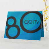 Blue 80 Decade誕生日 カード (黄色い花)