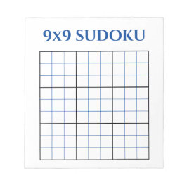 Blue 9x9 Sudokuグリ空白のッド ノートパッド