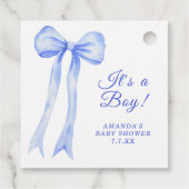 Blue a Bow男の子シャワー フェイバータグ (裏面)