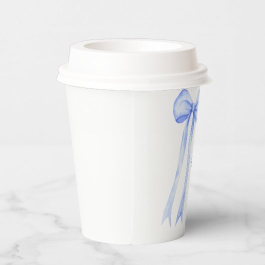 Blue a Bow男の子シャワー 紙コップ (右)