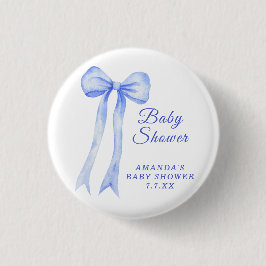 Blue a Bow男の子シャワー 缶バッジ