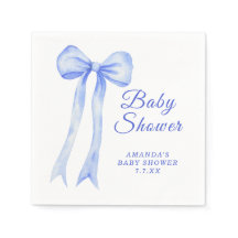 Blue a Bow It's Boy Baby Shower