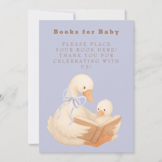 Blue A Silly Goose Books for Baby Sign 招待状 (正面)